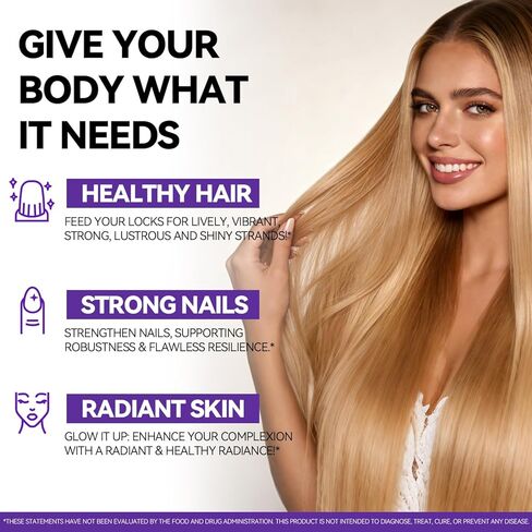 Hair Skin and Nails Gummies - Hair Growth Multivitamin Biotin Gummies with Collagen and Keratin for Women Vegan Sugar Free Strawberry Flavor 120 Count in Saudi Arabia