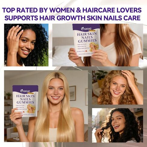 Hair Skin and Nails Gummies - Hair Growth Multivitamin Biotin Gummies with Collagen and Keratin for Women Vegan Sugar Free Strawberry Flavor 120 Count in Saudi Arabia
