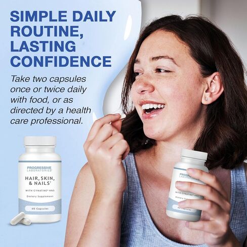 Hair, Skin & Nails Supplement – Dietary Supplements with Keratin (Cynatine HNS), Bamboo Silica, Biotin & TRAACS Minerals – Supports Strong Hair, Smooth Skin & Resilient Nails – 60 Vegetable Capsules in Kuwait