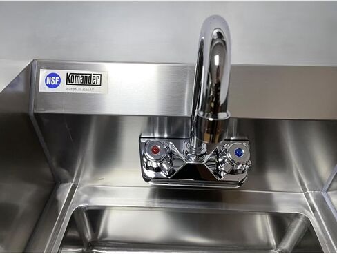 حوض يد كوماندر من الفولاذ المقاوم للصدأ مقاس 15 بوصة × 17 بوصة × 13 بوصة ارتفاع NSF تجاري مثبت على الحائط، للمطاعم والمطابخ in Kuwait