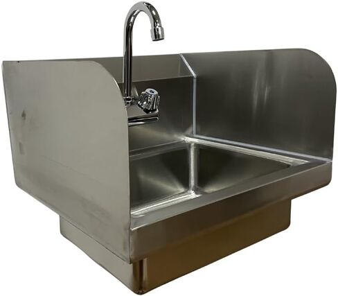 حوض يد كوماندر من الفولاذ المقاوم للصدأ مقاس 15 بوصة × 17 بوصة × 13 بوصة ارتفاع NSF تجاري مثبت على الحائط، للمطاعم والمطابخ in Kuwait