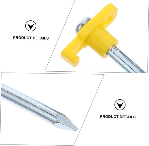 POPETPOP 10pcs Yellow Lengthened Tent Pegs with Hook for Camping Heavy Duty Ground Nails for Outdoor Hiking Easy to Fix and Remove Long and Thick Loosening Stakes for Hard Soil in Saudi Arabia