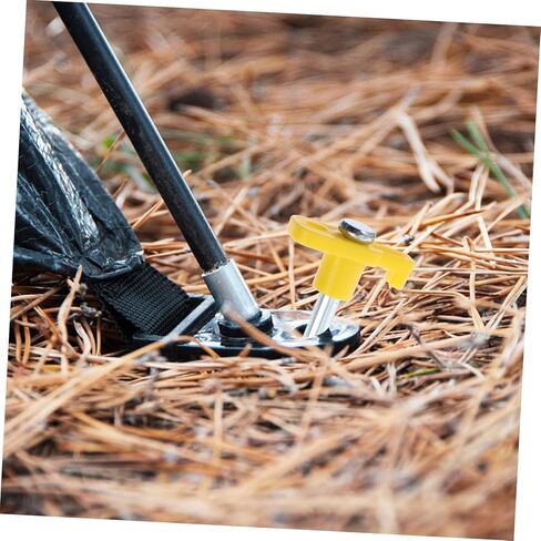 POPETPOP 10pcs Yellow Lengthened Tent Pegs with Hook for Camping Heavy Duty Ground Nails for Outdoor Hiking Easy to Fix and Remove Long and Thick Loosening Stakes for Hard Soil in Saudi Arabia