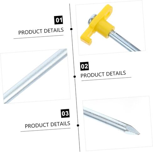 POPETPOP 10pcs Yellow Lengthened Tent Pegs with Hook for Camping Heavy Duty Ground Nails for Outdoor Hiking Easy to Fix and Remove Long and Thick Loosening Stakes for Hard Soil in Saudi Arabia