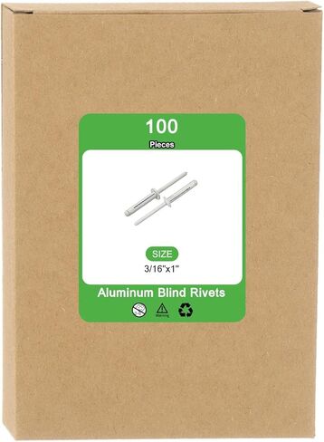 uxcell 100Pcs 3/16"x1" Aluminum Round Head Tri Grip Rivets, Tri Grip Rivets Assortment Bulb Style Rivets for DIY, Sheet Metal, Automotive Repairs, Furniture, Marine Boat (Grey) in Saudi Arabia
