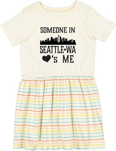 فستان إنكتاستيك سياتل واشنطن لشخص يحبني الأفق للأطفال الصغار in Kuwait