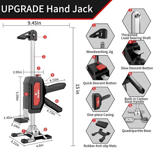 رافعة ذراع موفرة للعمالة، قطعتان، مصاعد أثاث من الفولاذ المقاوم للصدأ مع نزول مزدوج السرعة، رافعة أثاث يدوية لسهولة تركيب الخزانة والأرضيات in Kuwait
