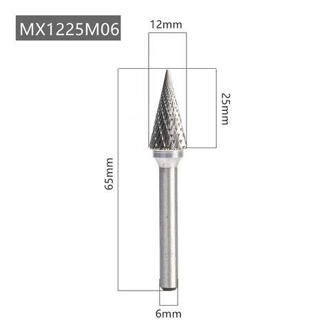 YG8 سبيكة ملف دوار 1 قطعة MX نوع فتحة مزدوجة كربيد التنغستن الخشب نحت رأس مطحنة المعدن الصلب للنحاس (MX1225M06) in Kuwait