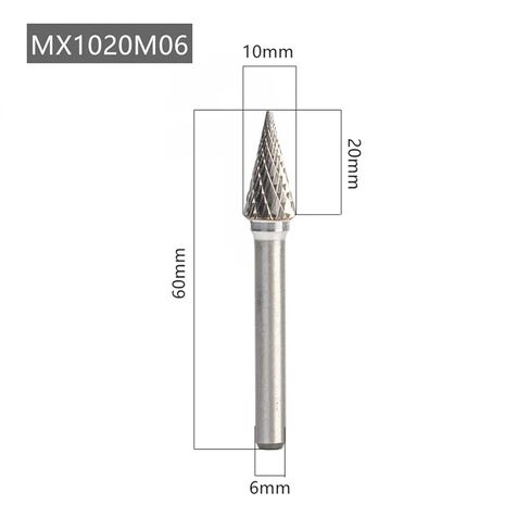 YG8 سبيكة ملف دوار 1 قطعة MX نوع فتحة مزدوجة كربيد التنغستن الخشب نحت رأس مطحنة المعدن الصلب للنحاس (MX1020M06) in Kuwait
