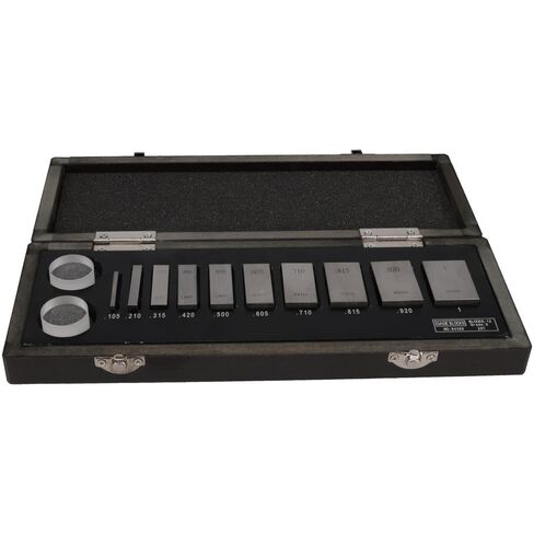 SPI Gage Block Set, Steel, Rectangle, 0.105 to 1 inch Range, 10 Pieces, 0.000006 inch Tolerance, NIST Certified in Saudi Arabia