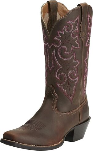 ARIAT Women's Round Up Square Toe Western Boot, Ready Russet, 6.5 Wide in Saudi Arabia