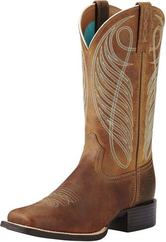 ARIAT Women's Round Up Square Toe Western Boot, Ready Russet, 6.5 Wide in Saudi Arabia