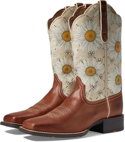 ARIAT Women's Round Up Square Toe Western Boot, Ready Russet, 6.5 Wide in Saudi Arabia