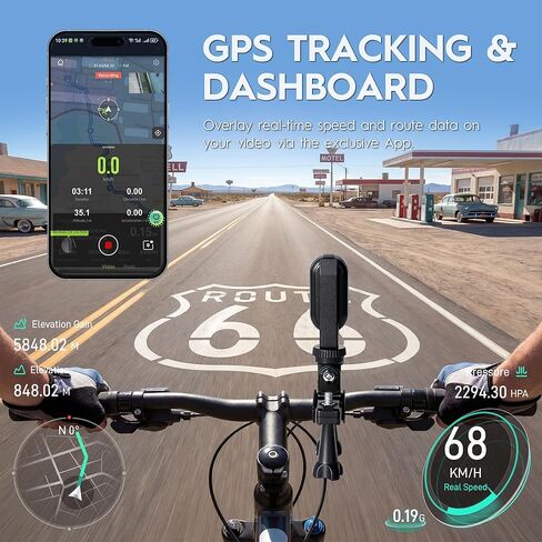 True 4K Action Camera with GPS AI Tracking, 128G Wearable Body Camera with 6-Axis Stabilization, Thumb POV Cam with Charging Case, Waterproof Sports Camera for Cycling Swimming Skiing in Saudi Arabia