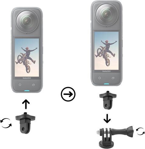 كاميرا الأكشن Insta360 X5 8K 360 مقاومة للماء | مستشعرات 1/1.28 بوصة، عدسات قابلة للاستبدال، تقنية PureVideo AI، التثبيت (CINSAAHA_X501) + 2 بطارية + عصا سيلفي غير مرئية + المزيد in Kuwait