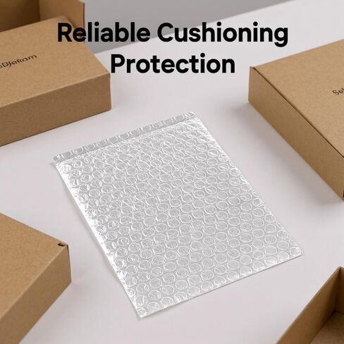 أكياس تغليف وسادة فقاعية مزدوجة الجدار للشحن، 100 قطعة، 7.9 × 9.8 في أكياس شفافة، سميكة مقاومة للصدمات in Kuwait