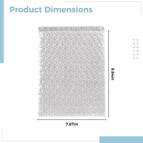 أكياس تغليف وسادة فقاعية مزدوجة الجدار للشحن، 100 قطعة، 7.9 × 9.8 في أكياس شفافة، سميكة مقاومة للصدمات in Kuwait