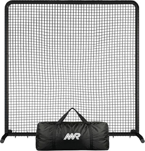 MR Professional Baseball Pitching Screen 10x10FT, Baseball Softball Pitching Net Protective Screen for Field, Large Steel Frame Square Fungo Screen for Training in Saudi Arabia