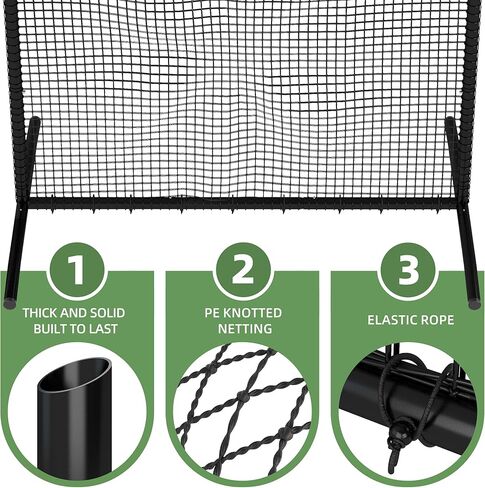 MR Professional Baseball Pitching Screen 10x10FT, Baseball Softball Pitching Net Protective Screen for Field, Large Steel Frame Square Fungo Screen for Training in Saudi Arabia