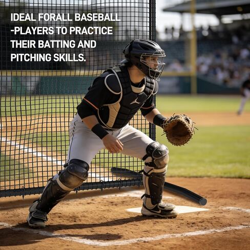 MR Professional Baseball Pitching Screen 10x10FT, Baseball Softball Pitching Net Protective Screen for Field, Large Steel Frame Square Fungo Screen for Training in Saudi Arabia