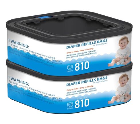 6 Pack Square Starter Refills Disposal Bags Refill Compatible with Diaper Genie Compact and Select Pails (Not Fit Classic Version Pails), Hold Up to 165 Newborn-Sized Diapers Per Refill in Kuwait
