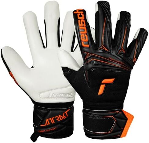 قفازات Reusch Attrakt Advance Support لحارس مرمى كرة القدم | قفازات حارس المرمى مع قبضة متقدمة من اللاتكس لأشواك النخيل والأصابع وقص سلبي للمباراة والتدريب in Saudi Arabia