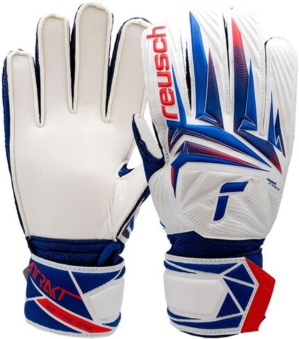 Reusch Attrakt Solid Junior Soccer Goalkeeper Gloves | Durable Goalie Gloves with Synthetic Latex Palm for Artificial Grass & Hard Surfaces | Breathable Flexible Fit in Saudi Arabia