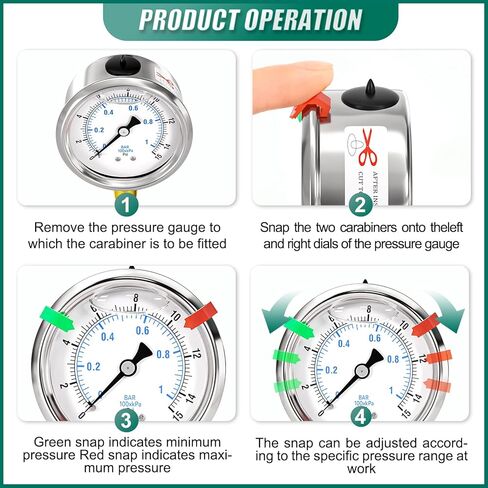0-15psi من الفولاذ المقاوم للصدأ 1/4 بوصة NPT 2.5 بوصة، مقياس ضغط مملوء بسائل الجلسرين، حامل سفلي لاختبار ضغط الماء والزيت والهواء (مع مؤشر علامة النطاق) in Kuwait