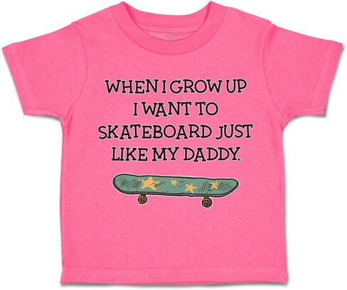 Toddler T-Shirt Dad عندما أكبر أريد التزلج على التزلج تمامًا مثل Cotton Cotton مثير للإعجاب بوي و Girl Ady Awesome Baby Funny Tee Black Design فقط 18 شهرًا in Kuwait