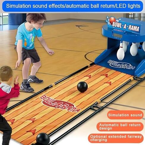 Indoor Electronic Bowling Game Console with LED Scoreboard, Automatic Reset, Lighting & Sound Effects - Fun for Kids & Adults, 3.5m/11ft Bowling Alley Sports Game in Saudi Arabia