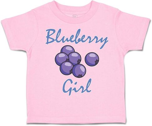 Toddler T-Shirt Fruit Blueberry Girl Cotton Food & Beverage Boy & Girl Clothes Fruit Baby Funny Tee Soft Pink Design Only 3T in Saudi Arabia