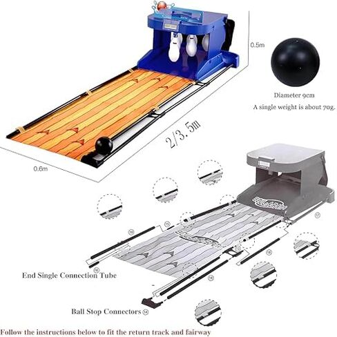 Indoor Electronic Bowling Game Console with LED Scoreboard, Automatic Reset, Lighting & Sound Effects - Fun for Kids & Adults, 3.5m/11ft Bowling Alley Sports Game in Saudi Arabia