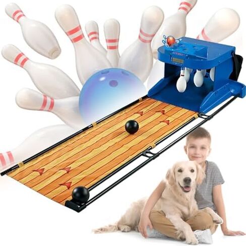Indoor Electronic Bowling Alley Game - Portable Sports Console for Kids & Adults, LED Scoreboard, Automatic Ball Reset, Realistic Sound Effects & Lights (3.5m) in Saudi Arabia