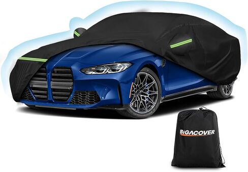 Car Cover for Chevy Caprice 2/4 Door Biscayne/Coupe/Sedan 1966-1996, Waterproof 210D Oxford Cloth and Cotton Cover Outdoor Full Car Covers with Zipper Windproof Heavy Duty All Weather Protection in Kuwait