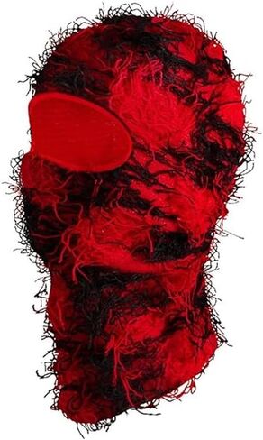 Knitted Balaclava Unisex Ripped Fluffy Full Face Mask for Men Women Ski Snowboard Cycling Streetwear in Saudi Arabia