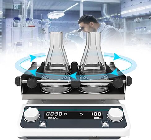 Orbital Shaker, Horizontal Cyclotron Oscillator, Lab Mixer Homogenizer Adjustable Lab Emulsifiering Machine Led LCD Display, Rubber Tray,LS-40Pro in Kuwait