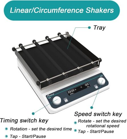 Orbital Shaker, Horizontal Cyclotron Oscillator, Lab Mixer Homogenizer Adjustable Lab Emulsifiering Machine Led LCD Display, Rubber Tray,LS-40Pro in Kuwait