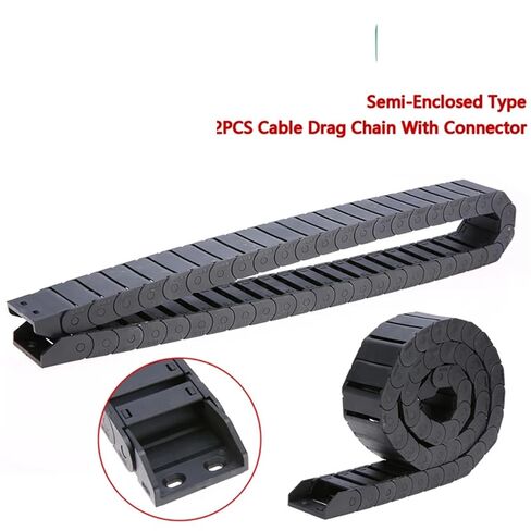 2PCS 18x37mm R38 Length 1M Plastic Semi Closed Cable Drag Chain Wire Carrier in Saudi Arabia