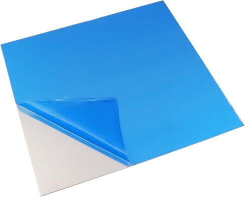6061 T651 Aluminum Sheet Metal 8 x 8 x 1/32(0.02) Inch Rectangle Aluminum Metal Plate, Flat Plain Thin Plate Covered with Protective Film for Crafting, Industry,4PCS(Silver) in Kuwait