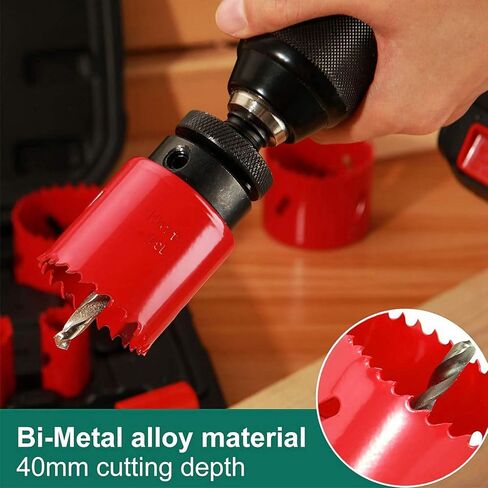 FLEXMAN 18 Pieces Set Metal Hole Saw Kit, Bimetal Concrete Hole Saw Kit with Mandrels Bits Screw Hole Saws, Hole Saw Set for Cutting Holes in Thin Metal, Hardwood, PVC Board in Saudi Arabia