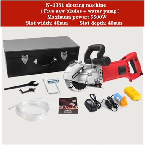 Wall Grooving Machine Electric Wall Chaser Groove Cutting Machine Wall slotting machine Steel Concrete cutting machine 5.5KW + 6.0KW for Cutting Slotting Marble Concrete Grooves (Color : Set5) in Saudi Arabia