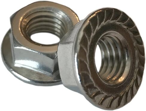 Stainless Steel Serrated Flange Nuts - Marine Bolt Supply (10-24 (Pack of 50pcs)) in Saudi Arabia
