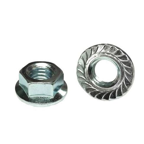 (10) 7/16-20 Hex Serrated Flange Nuts Case Hardened Zinc Clear in Saudi Arabia