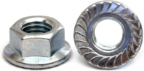 MonsterBolts - M4 Serrated Flange Nuts, DIN 6923, Zinc CR+3, 10 Pack in Saudi Arabia