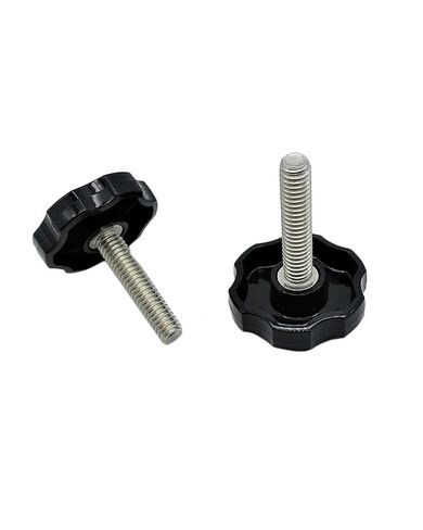 Black Thumb Screws with Rosette Fluted Head - 5/16" - 24 x 1 1/4" Clamping Knobs Grip Thumb Screw Bolts - SS Thumb Screw Black Thumbscrew (2) in Kuwait