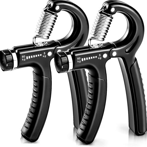 2 Pack Hand Grip Strengthener, Grip Strength Trainer with Adjustable Resistance 11-132 Lbs (5-60kg)， Forearm Strengthener for Musicians Athletes in Saudi Arabia