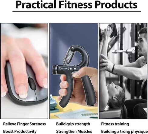 2 Pack Hand Grip Strengthener, Grip Strength Trainer with Adjustable Resistance 11-132 Lbs (5-60kg)， Forearm Strengthener for Musicians Athletes in Saudi Arabia