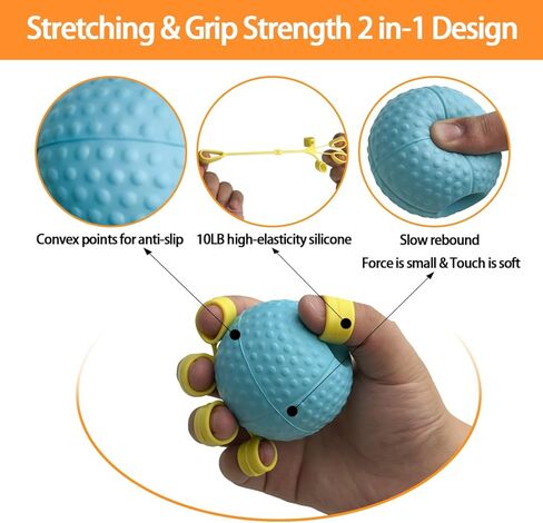 Hand Exercise Ball Squeeze Balls for Hand Therapy Finger Extension Exerciser Finger and Wrist Strengthener, Hand Grip Strengthener for Elderly, Weak Hand, Arthritis, Stroke, Carpal Tunnel in Kuwait
