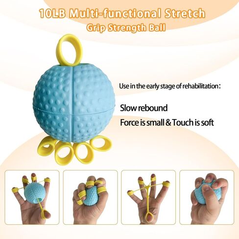 Hand Exercise Ball Squeeze Balls for Hand Therapy Finger Extension Exerciser Finger and Wrist Strengthener, Hand Grip Strengthener for Elderly, Weak Hand, Arthritis, Stroke, Carpal Tunnel in Kuwait