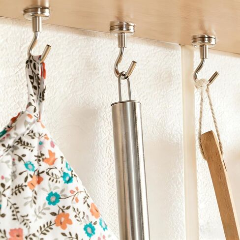8pcs Heavy Duty Magnetic Hooks, Earth Magnets with Hook for Refrigerator and Doors, Extra Strong Cruise Hook for Hanging, Magnetic Hanger for Cabins, No Drilling in Saudi Arabia